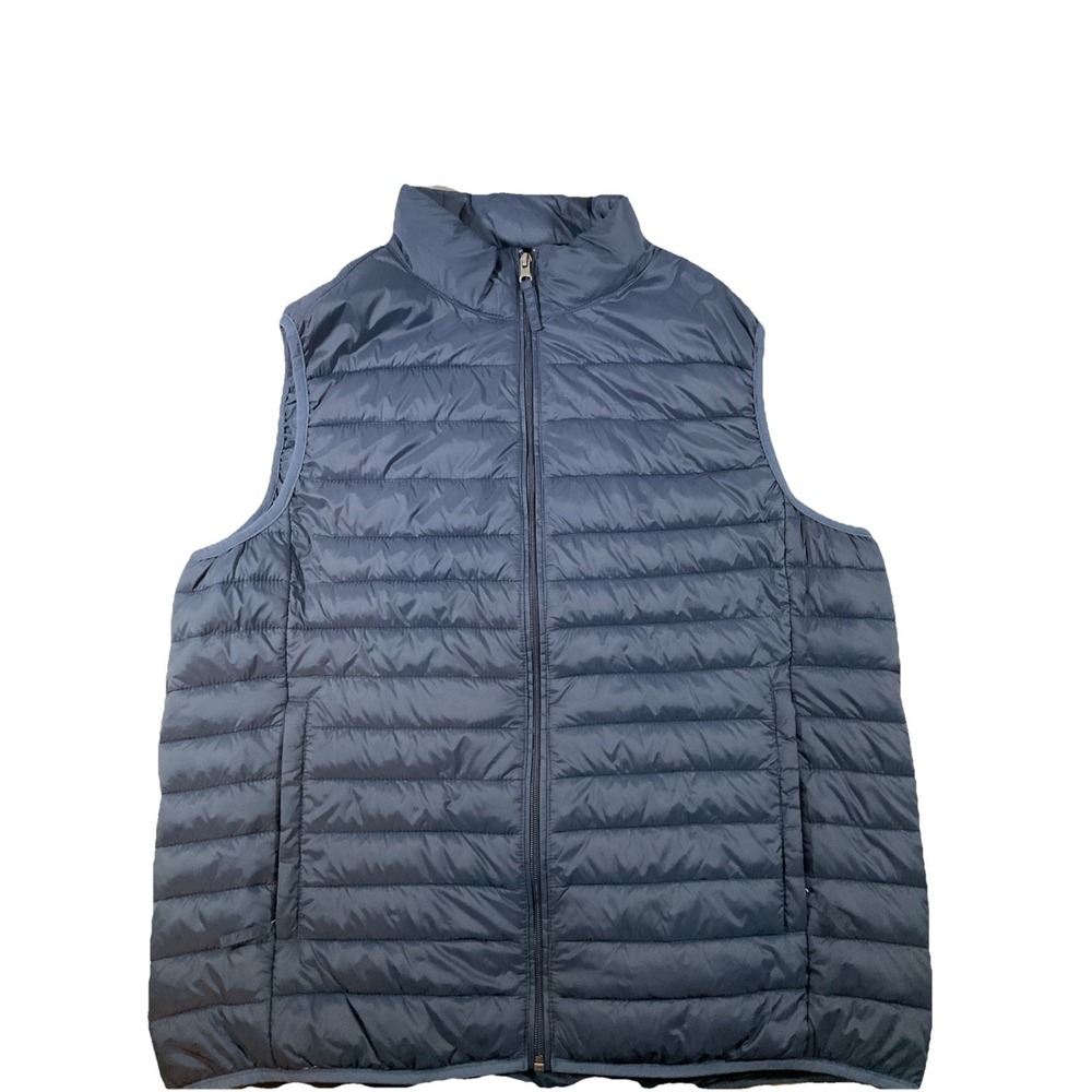 Mens‎ Vest Large Blue Puffer Lightweight Water Resistant